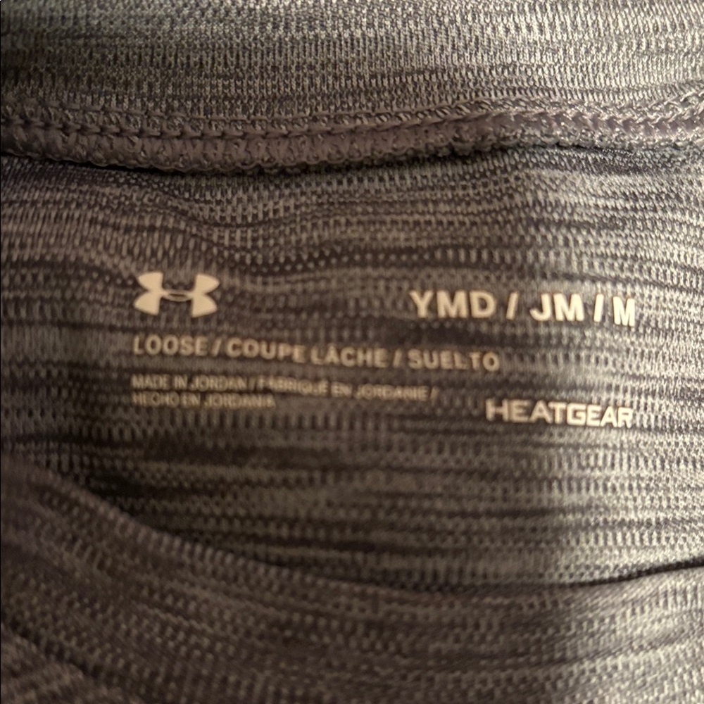 Under Armour Heather Gray Tee with Blue and Red Accents - Picture 2 of 2